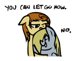 Size: 360x289 | Tagged: safe, artist:opspe, artist:zicygomar, carrot top, derpy hooves, golden harvest, earth pony, pegasus, pony, g4, comic, cropped, duo, duo female, female, hug, lesbian, mare, ship:derpytop, shipping, wet mane