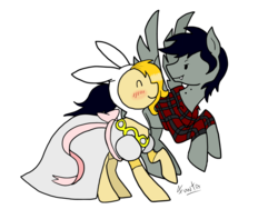 Size: 900x675 | Tagged: safe, artist:fuutachimaru, adventure time, crossover, fionna the human, male, marshall lee, ponified