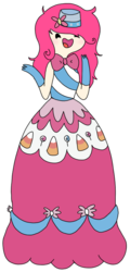 Size: 398x832 | Tagged: safe, artist:skatergirl8888, pinkie pie, human, g4, adventure time, clothes, dignified wear, dress, flower, gala dress, hat, humanized, male, simple background, solo, style emulation, transparent background
