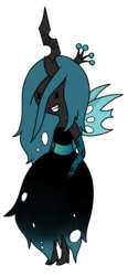 Size: 417x900 | Tagged: safe, artist:skatergirl8888, queen chrysalis, changeling, changeling queen, g4, adventure time, clothes, dress, female, horn, horned humanization, humanized, male