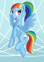 Size: 1024x1429 | Tagged: safe, artist:postscripting, rainbow dash, g4, alternate hairstyle, crossover, ponytail, spice girls