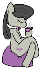 Size: 363x611 | Tagged: safe, artist:ransurround, octavia melody, pony, g4, beanbag chair, cup, drinking, female, simple background, solo, tea, transparent background