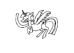 Size: 550x400 | Tagged: safe, artist:ciircuit, twilight sparkle, alicorn, pony, g4, animated, cartoon, dumb running ponies, female, flapping, flying, frame by frame, happy, mare, monochrome, silly, silly pony, solo, twilight sparkle (alicorn)