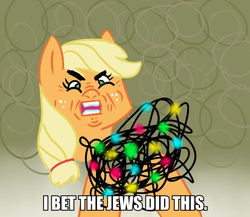 Size: 661x574 | Tagged: safe, applejack, g4, image macro, parody