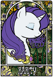 Size: 400x583 | Tagged: safe, artist:meru, rarity, pony, g4, bust, female, modern art, nouveau, portrait, solo