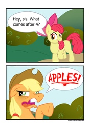 Size: 3496x4961 | Tagged: safe, artist:envythisroadrunner, apple bloom, applejack, g4, comic, math, that pony sure does love apples