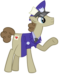 Size: 761x915 | Tagged: safe, artist:catnipfairy, edit, parcel post, post haste, earth pony, pony, g4, mailpony, male, male pregnancy, pregnant, pregnant edit, raised hoof, show accurate, simple background, smiling, solo, stallion, white background