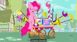 Size: 635x348 | Tagged: safe, screencap, pinkie pie, a friend in deed, g4, welcome wagon, youtube caption