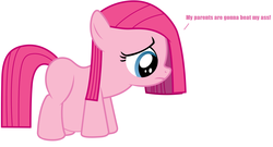 Size: 1699x920 | Tagged: safe, pinkie pie, earth pony, pony, g4, female, filly, pregnant, pregnant edit, simple background, solo