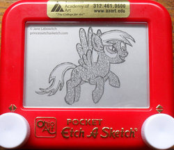Size: 900x779 | Tagged: safe, artist:pikajane, derpy hooves, pegasus, pony, g4, etch-a-sketch, female, mare