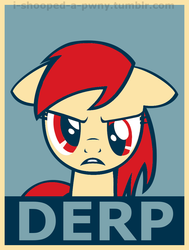 Size: 776x1029 | Tagged: safe, editor:i-shooped-a-pwny, derpy hooves, pegasus, pony, g4, derp, female, hope poster, mare, obey, poster, propaganda, shepard fairey