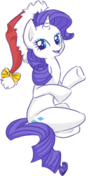 Size: 354x690 | Tagged: safe, artist:lady-kriss, rarity, pony, unicorn, g4, female, hat, mare, santa hat, simple background, solo, transparent background