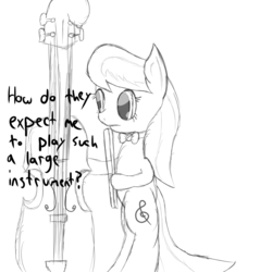 Size: 2600x2600 | Tagged: safe, artist:flashiest lightning, octavia melody, earth pony, pony, g4, cello, female, musical instrument, sketch, solo