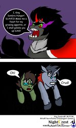 Size: 765x1280 | Tagged: safe, artist:nightcrestcomics, king sombra, oc, oc:bottomless pit, oc:mitzi, g4, comic, fat, somblob