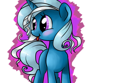 Size: 1500x1000 | Tagged: safe, artist:shishapony, trixie, pony, unicorn, g4, female, happy, mare, silly, smiling, solo, tongue out