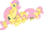 Size: 5457x3697 | Tagged: safe, artist:nameleslight, fluttershy, butterfly, pony, g4, absurd resolution, baby, baby pony, babyshy, filly, fluttermom, foal, missing cutie mark, mother, multeity, self ponidox, so much flutter