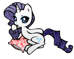 Size: 814x651 | Tagged: safe, artist:misspokky, rarity, pony, unicorn, g4, cute, female, mare, pillow, raribetes, simple background, solo, transparent background