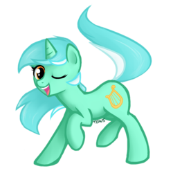 Size: 1000x1000 | Tagged: safe, artist:teaganofmars, lyra heartstrings, pony, unicorn, g4, female, mare, simple background, solo, transparent background, wink