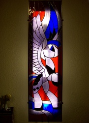 Size: 2045x2817 | Tagged: safe, artist:fetchbeer, princess luna, g4, irl, photo, stained glass, stained glass (irl)