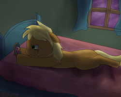 Size: 900x720 | Tagged: safe, artist:pippyrae, applejack, g4, crying, younger