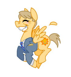 Size: 561x602 | Tagged: dead source, safe, artist:modern-warmare, pegasus, pony, 30 rock, kenneth parcell, ponified, simple background, smiling, solo, sun, white background