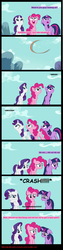 Size: 740x2931 | Tagged: safe, derpy hooves, pinkie pie, rainbow dash, rarity, twilight sparkle, pegasus, pony, g4, alternate scenario, comic, female, hilarious in hindsight, implied death, mare