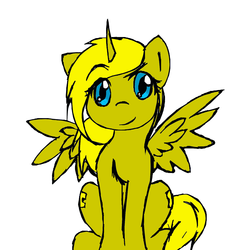 Size: 1600x1600 | Tagged: safe, artist:savvy, oc, oc only, oc:ticket, alicorn, pony, alicorn oc, simple background, solo