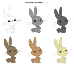 Size: 3000x2600 | Tagged: safe, artist:moongazeponies, artist:pika-robo, angel bunny, rabbit, g4, alternate clothes, animal, crossed arms, looking up, palette swap, recolor, simple background, transparent background, vector