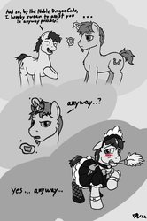 Size: 728x1097 | Tagged: safe, oc, oc only, earth pony, pony, unicorn, clothes, crossdressing, generic pony, maid, male, stallion