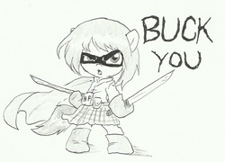 Size: 791x570 | Tagged: safe, artist:joelashimself, hit-girl, kick-ass, ponified, semi-vulgar