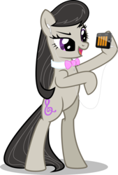 Size: 3289x4858 | Tagged: safe, artist:foxtail8000, octavia melody, earth pony, pony, g4, .svg available, bipedal, female, high res, iphone, simple background, solo, transparent background, vector