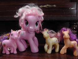 Size: 2048x1536 | Tagged: safe, gem blossom, pinkie pie (g3), scootaloo (g3), pony, g3, g3.5, bootleg, creepy, derp, irl, photo, toy