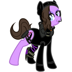 Size: 2000x2000 | Tagged: safe, artist:sirgalahadbw, earth pony, pony, female, jessica sherawat, mare, ponified, resident evil, simple background, solo, transparent background