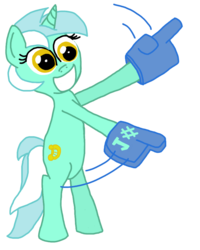 Size: 800x1000 | Tagged: safe, artist:roflpony, lyra heartstrings, pony, unicorn, g4, bipedal, female, foam finger, mare, simple background, solo, transparent background