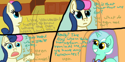 Size: 1600x800 | Tagged: safe, artist:roflpony, bon bon, lyra heartstrings, sweetie drops, g4, comic