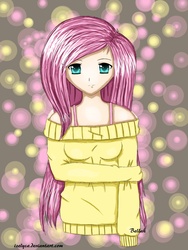 Size: 3000x4000 | Tagged: safe, artist:izelyca, fluttershy, human, g4, humanized, solo