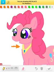 Size: 768x1024 | Tagged: safe, artist:drawsomeponies, pinkie pie, g4, draw something, element of laughter, elements of harmony