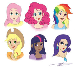 Size: 1024x915 | Tagged: dead source, safe, artist:melodicmadness, applejack, fluttershy, pinkie pie, rainbow dash, rarity, twilight sparkle, human, g4, dark skin, humanized