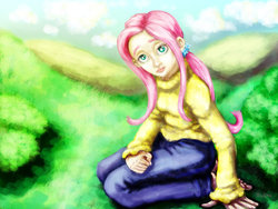 Size: 900x675 | Tagged: safe, artist:telimbo, fluttershy, human, g4, humanized