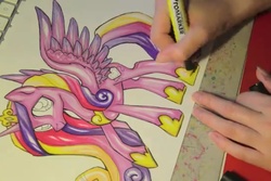 Size: 960x640 | Tagged: safe, artist:kattvalk, princess cadance, g4, marker drawing, traditional art, youtube link