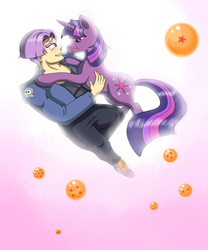 Size: 1024x1229 | Tagged: safe, twilight sparkle, g4, crack shipping, crossover, crossover shipping, dragon ball, dragon ball (object), dragon ball z, future trunks, shipping, trunks (dragon ball), trunkslight, wat