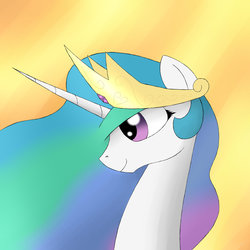 Size: 1280x1280 | Tagged: safe, artist:theebonyheart, princess celestia, alicorn, pony, g4, bust, female, portrait, solo