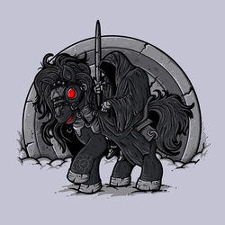 Size: 600x600 | Tagged: safe, artist:letter-q, crossover, lord of the rings, nazgul, red eyes, saddle, sword