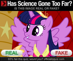 Size: 246x205 | Tagged: safe, twilight sparkle, alicorn, pony, g4, alicorn drama, female, has science gone too far?, mare, parody, real or fake, twilight sparkle (alicorn)