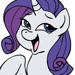 Size: 945x945 | Tagged: safe, artist:megasweet, rarity, pony, unicorn, g4, bust, female, mare, portrait, reaction image, solo