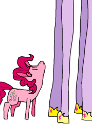 Size: 500x700 | Tagged: safe, artist:ponett, pinkie pie, twilight sparkle, g4, magical mystery cure, size difference, twilight sparkle (alicorn)