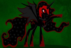 Size: 3070x2068 | Tagged: safe, oc, oc only, alicorn, bat pony, bat pony alicorn, pony, alicorn oc, donut steel, ethereal mane, recolor, red and black oc