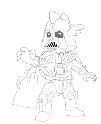 Size: 884x1080 | Tagged: safe, artist:mew, spike, g4, darth spike, darth vader, male, monochrome, sketch, solo, star wars