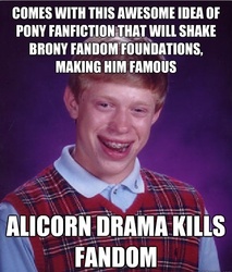 Size: 475x557 | Tagged: safe, g4, magical mystery cure, my little pony: friendship is magic, alicorn drama, bad luck brian, exploitable meme, fanfic, meme