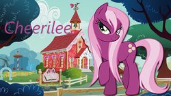 Size: 1920x1080 | Tagged: safe, artist:barrfind, cheerilee, earth pony, pony, g4, alternate hairstyle, bedroom eyes, female, ponyville schoolhouse, school, solo, wallpaper, wet mane